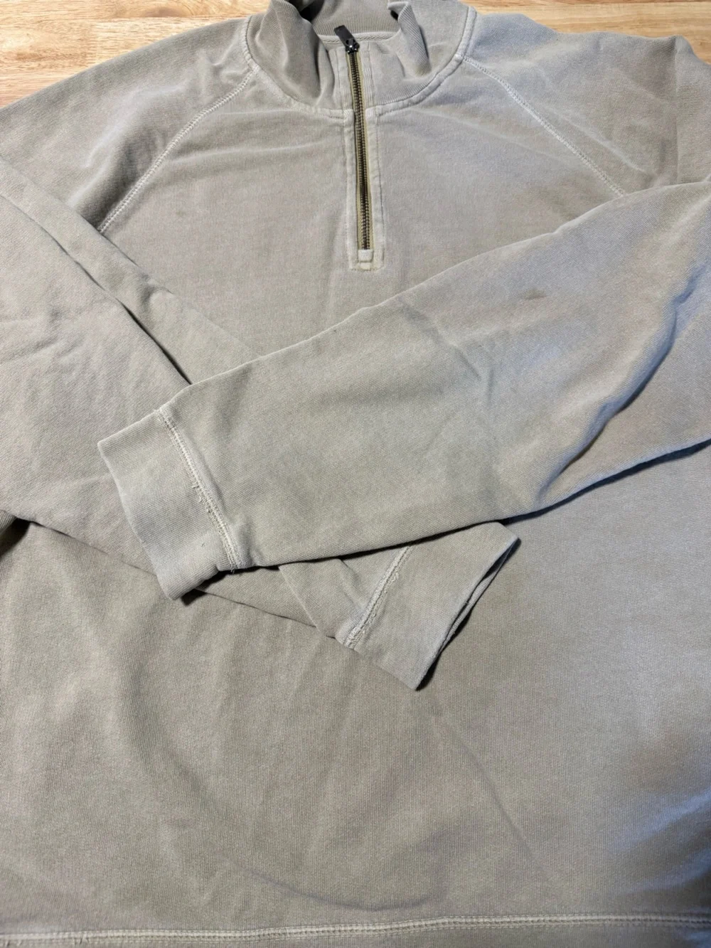 Eddie Bauer Men’s XL Beige Quarter Zip Pullover Sweatshirt